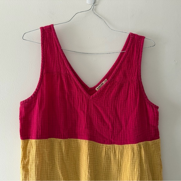 Marine Layer Corinne Double Cloth Maxi Dress in Rainbow Block Stripe Size XL - Picture 7 of 16